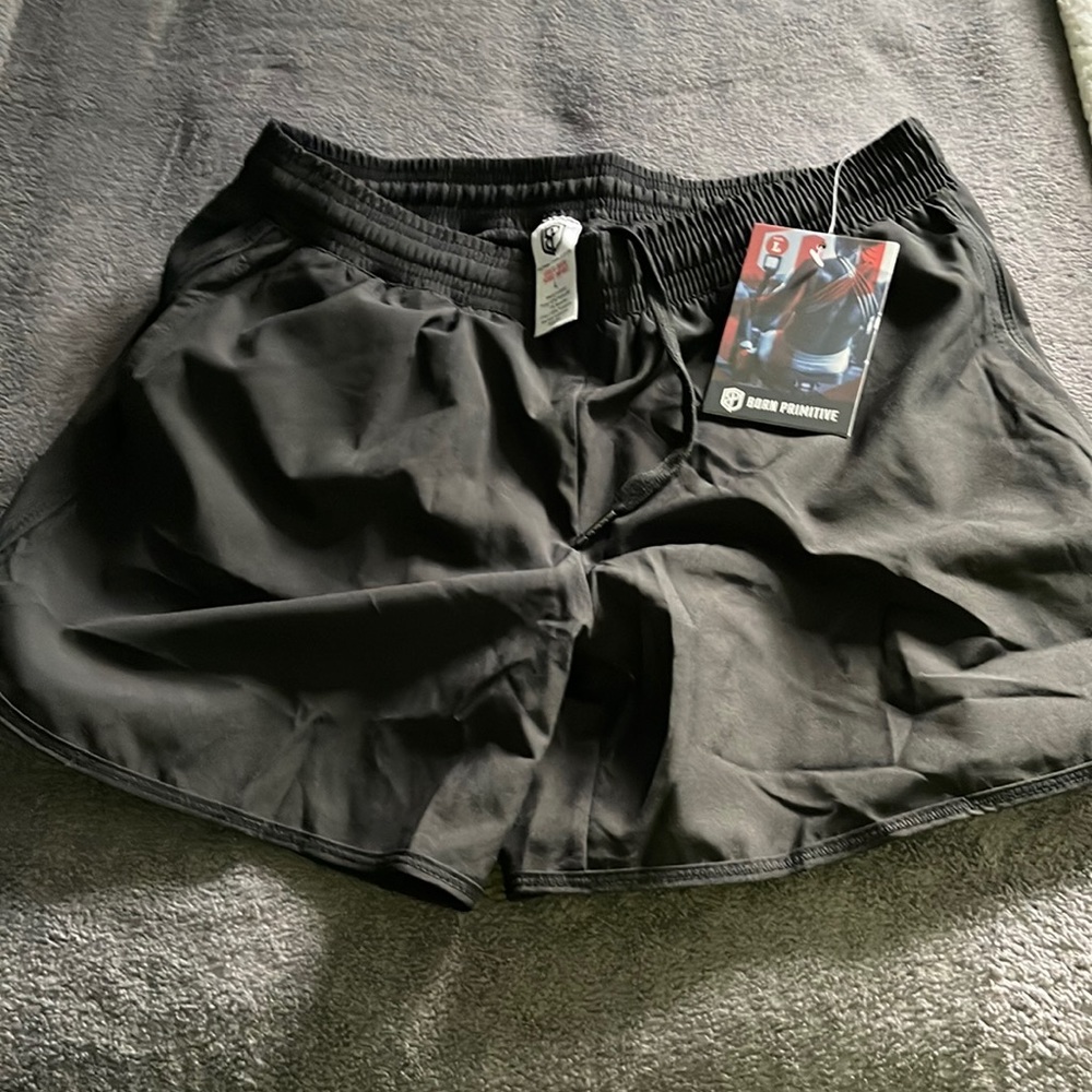 NWT Born Primitive Lined Running Shorts Black L